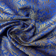 Blue Color Semi Brocade Fabric