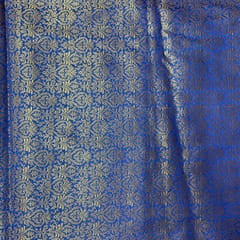Blue Color Semi Brocade Fabric