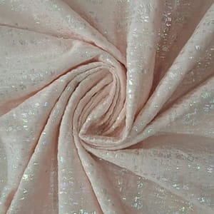 Peach Color Suede Foil Fabric