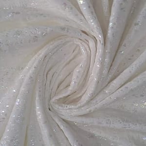 White Color Suede Foil Fabric