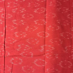 Red Color Cotton Ikat Fabric