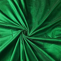 Dark Green Color Cotton Silk Fabric
