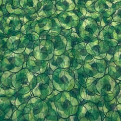 Green Color Organza Printed Fabric