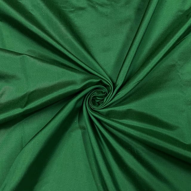Dark Green Color Pure Satin Silk Fabric