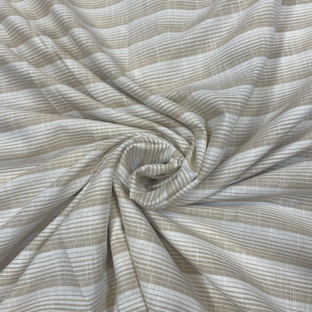 Ivory Color Yarn Dyed Cotton Fabric