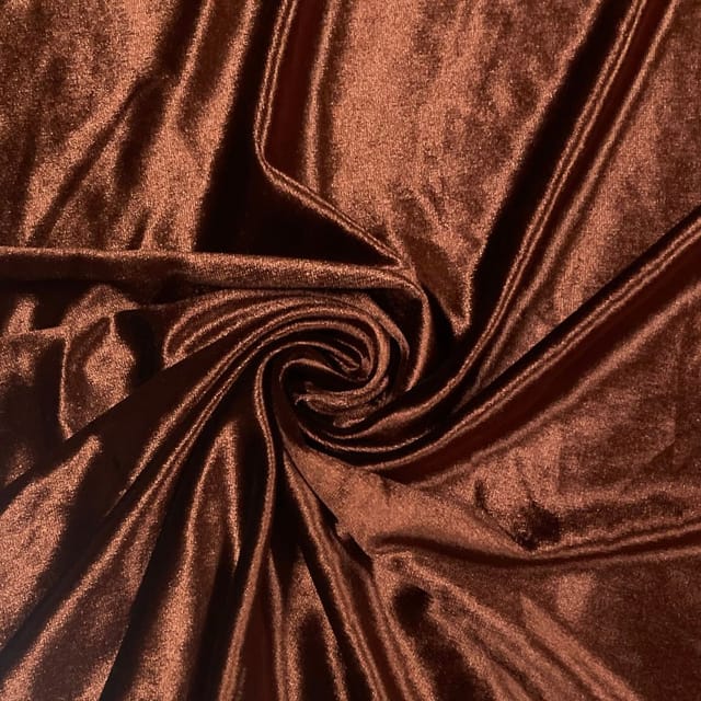 Brown Color Lycra Velvet Fabric