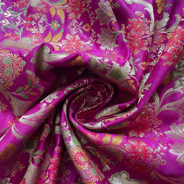 Majenta Color Brocade Fabric