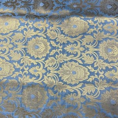 Grey Color Semi Brocade Fabric