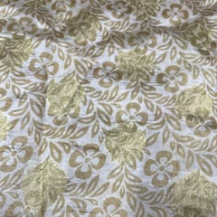 Beige Color Pure Silk Zari Fabric