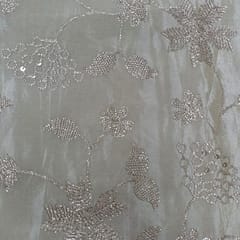 Golden Color Tissue Embroidered Fabric