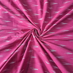 Pink Color Cotton Ikat Fabric