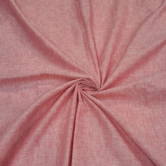 Rose Pink Color Cotton Linen Fabric