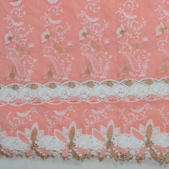 Gajree Color Cotton Embroidered Fabric