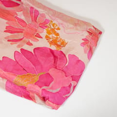 Multi Color Chinon Chiffon Printed Fabric (1.30Meter Piece)