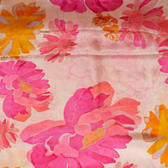 Multi Color Chinon Chiffon Printed Fabric (1.30Meter Piece)