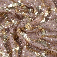 Move Color Georgette Sequins Embroidered Fabric (85cm Piece)