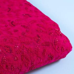 Rani Color Net Embroidered Fabric (85cm Piece)