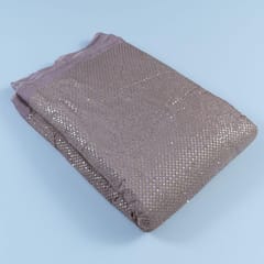 Taupe Grey Color Chinon Chiffon Sequins Embroidered Fabric (1.50Meter Piece)