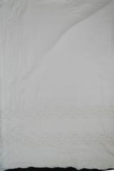 White Dyeable Cotton Lace Embroidered Fabric