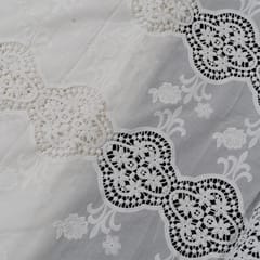 White Dyeable Cotton Lace Embroidered Fabric