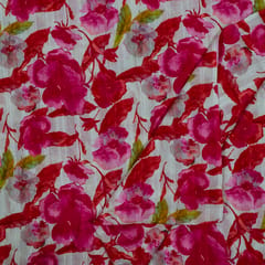 Multi Color Viscose Cotton Dobby Printed Fabric