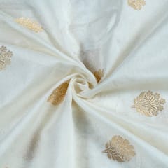 White Dyeable Chanderi Booti fabric (1.50Meter Piece)