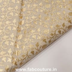 White Chanderi Jacquard fabric (1.40Meter Piece)