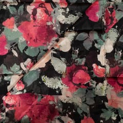 Multi Color Chinon Chiffon Printed Fabric (80Cm Piece)