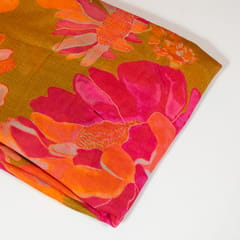 Multi Color Chinon Chiffon Printed Fabric (1.80Meter Piece)