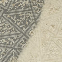Dyeable Chanderi Embroidered Fabric