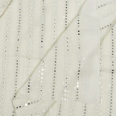 Dyeable Georgette Embroidered Fabric