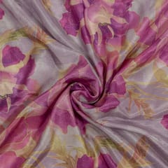 Multi Color Muslin Shimmer Digital Printed Fabric