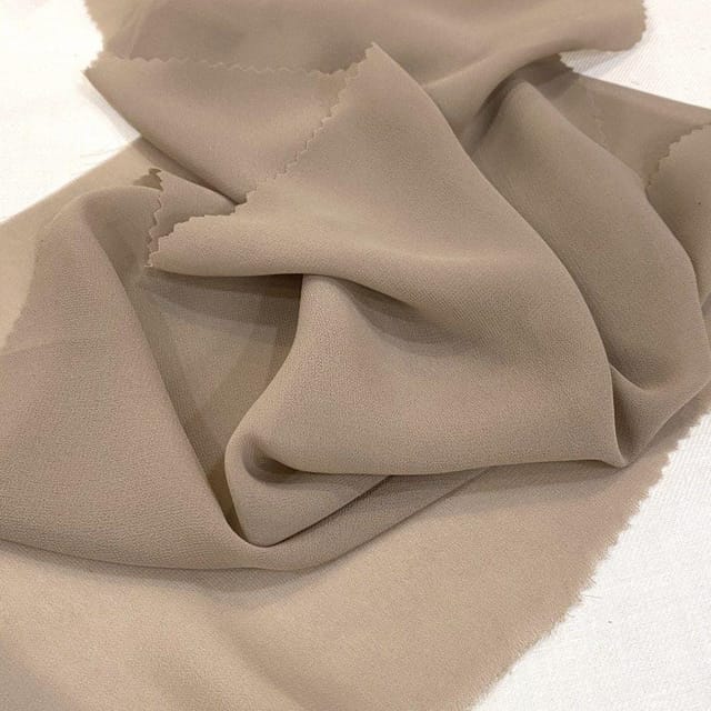 Taupe Poly Georgette fabric