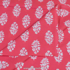 Pink Cotton Discharge Printed Fabric