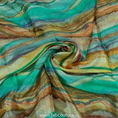 Multicolor Chinon Digital Printed Fabric