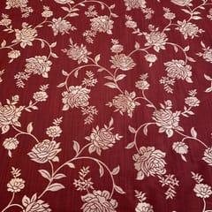 Mehroon Coloured Jaal Jacquard Silk fabric