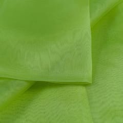 Parrot Green Color Poly Organza fabric