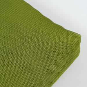 Mehendi Green Color Kota Doria Checks fabric