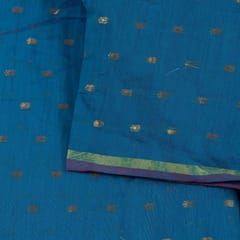 Royal Blue Color Chanderi Booti Jacquard fabric