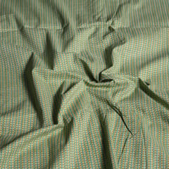 Green Color Stripes Cotton Printed Fabric