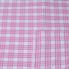 Pink Color Cotton Yarn Dyed Check Fabric