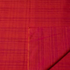 Red Color Cotton Dobby Self Check Fabric