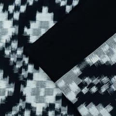 White with Black Ikat Fabric