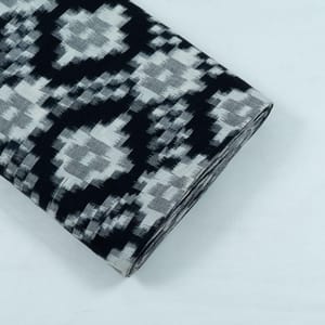 White with Black Ikat Fabric