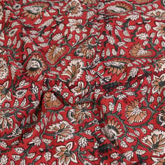 Maroon Color traditional Bagru Printed Fabric