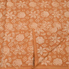 Yellow Color Daboo floral Printed Fabric