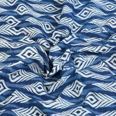 Indigo Blue Color Daboo Printed Fabric