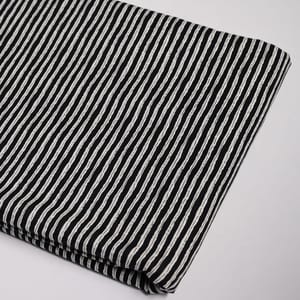 Black and White Stripes Cotton Printed Fabric (1Meter Piece)