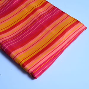 Multicolor Stripes Printed Japan Cotton Silk Fabric