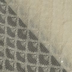 Dyeable Cotton Kota Checks Embroidered Fabric